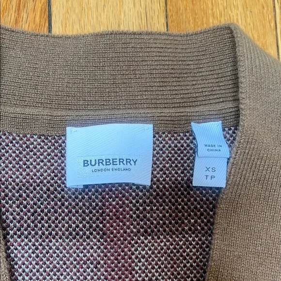 Women’s Burberry Brown Plaid Cardigan Sweater - Picture 3 of 4